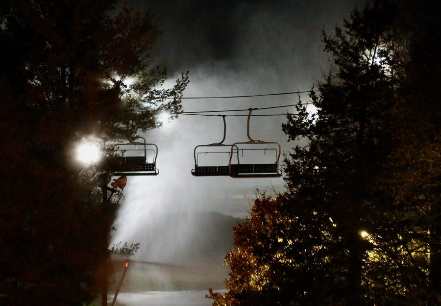 Chairlift in snow